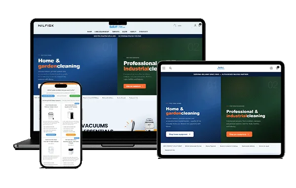 Example of Netboost Galway Responsive Web Design on various screens. Netboost - Galway Website design